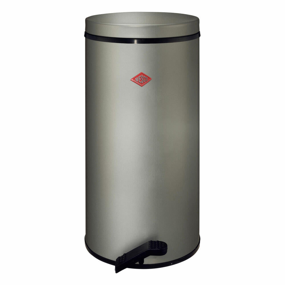 Wesco Gastro 127 pedal waste collector, pedal bin, waste collector, trash can, sheet steel, nickel silver, 22 L, 127531-03