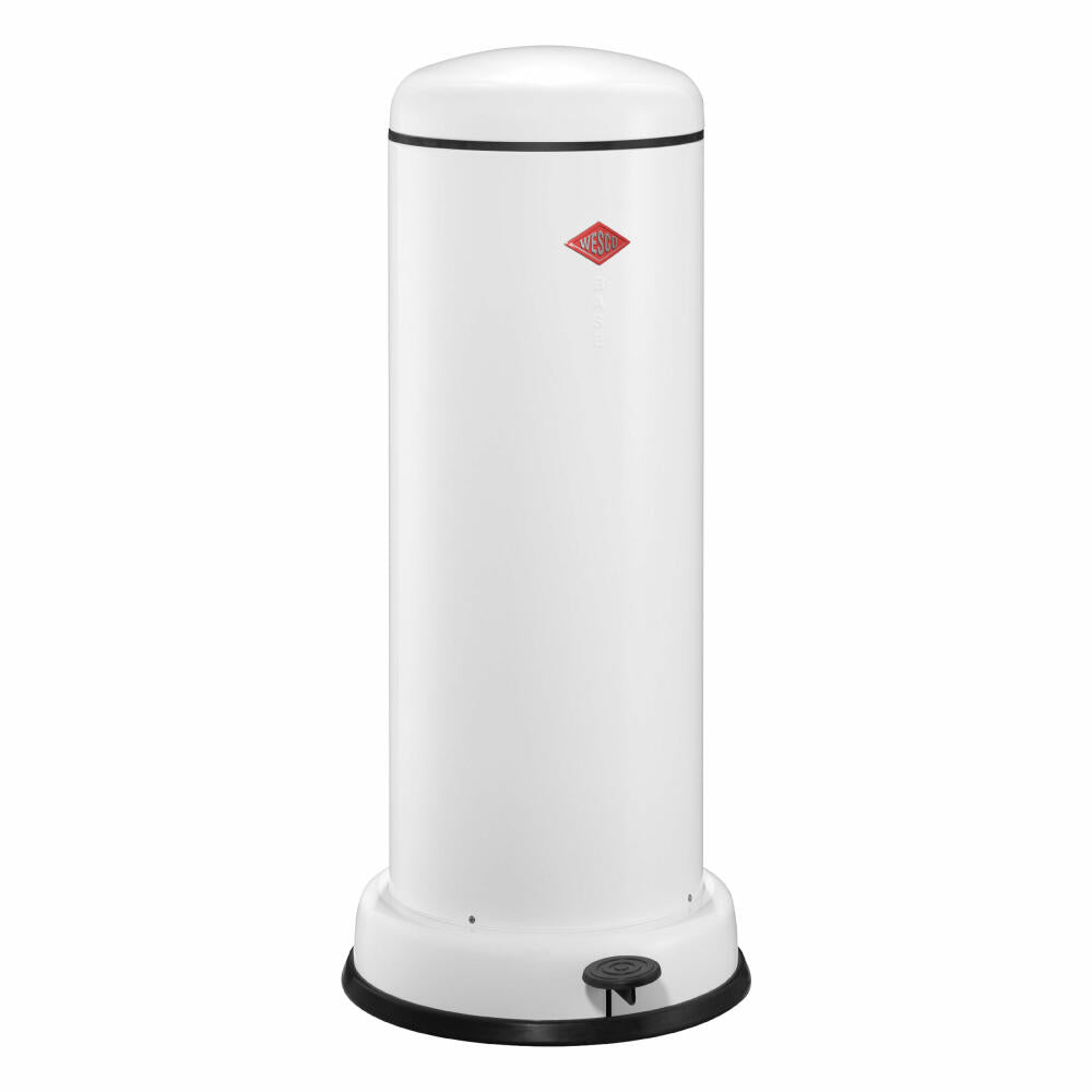 Wesco Big Baseboy pedal waste collector with damper, waste collector, waste bin, trash can, sheet steel, white, 30 L, 134731-01