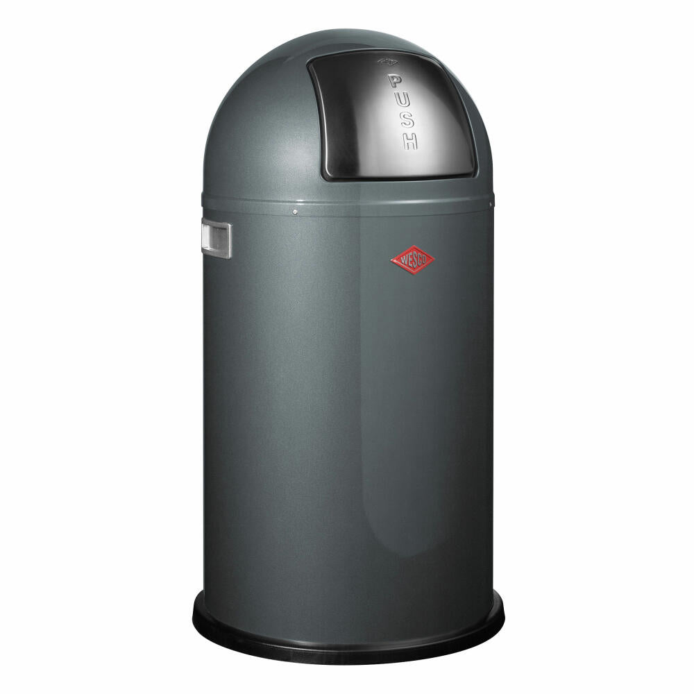 Wesco Pushboy trash can, push trash can, trash collector, sheet steel, graphite, 50 L, 175831-13