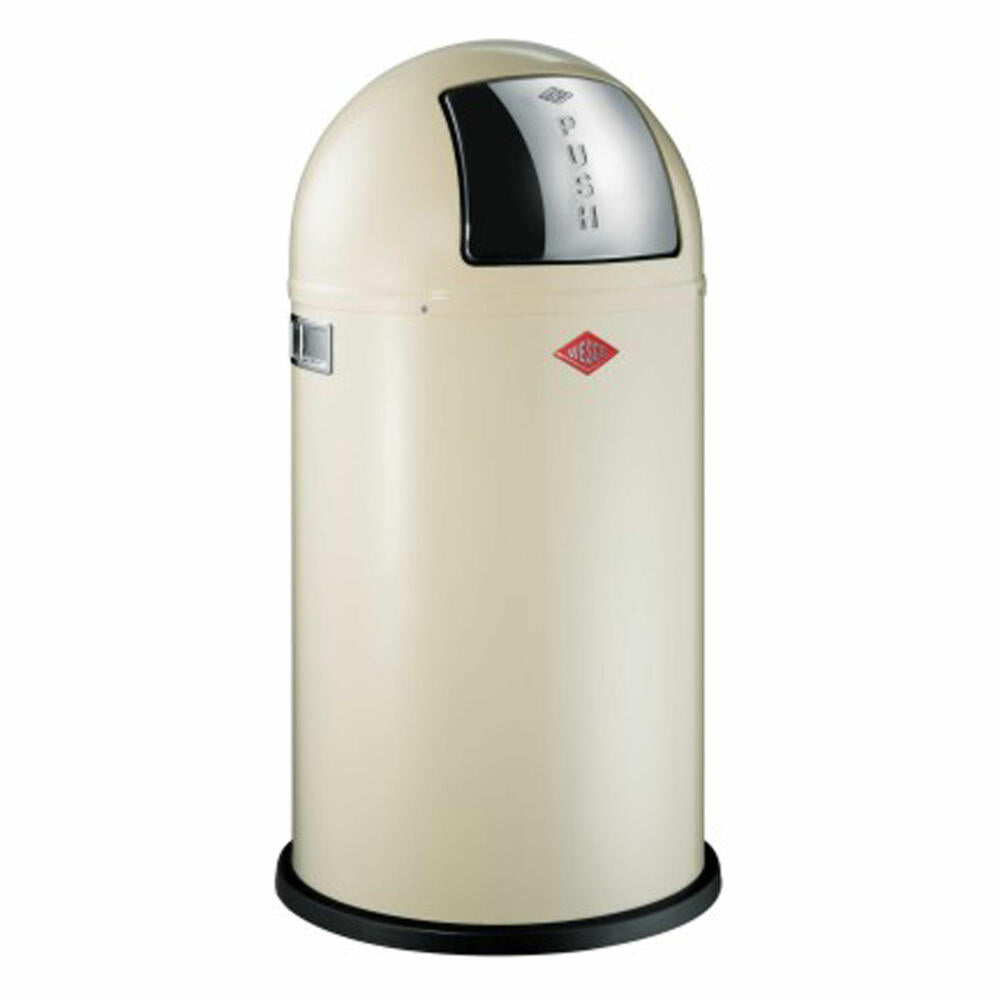 Wesco Pushboy trash can, push trash can, trash collector, sheet steel, almond, 50 L, 175831-23
