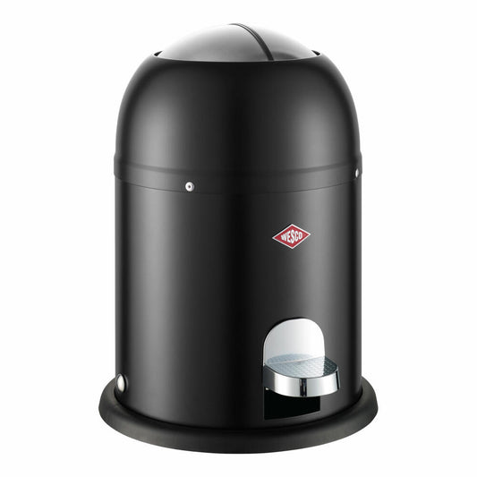 Wesco Mini Master Kosmetik-Treteimer, Abfalleimer, Mülleimer, Kosmetikeimer, Stahlblech, Schwarz Matt, 6 L, 180112-73