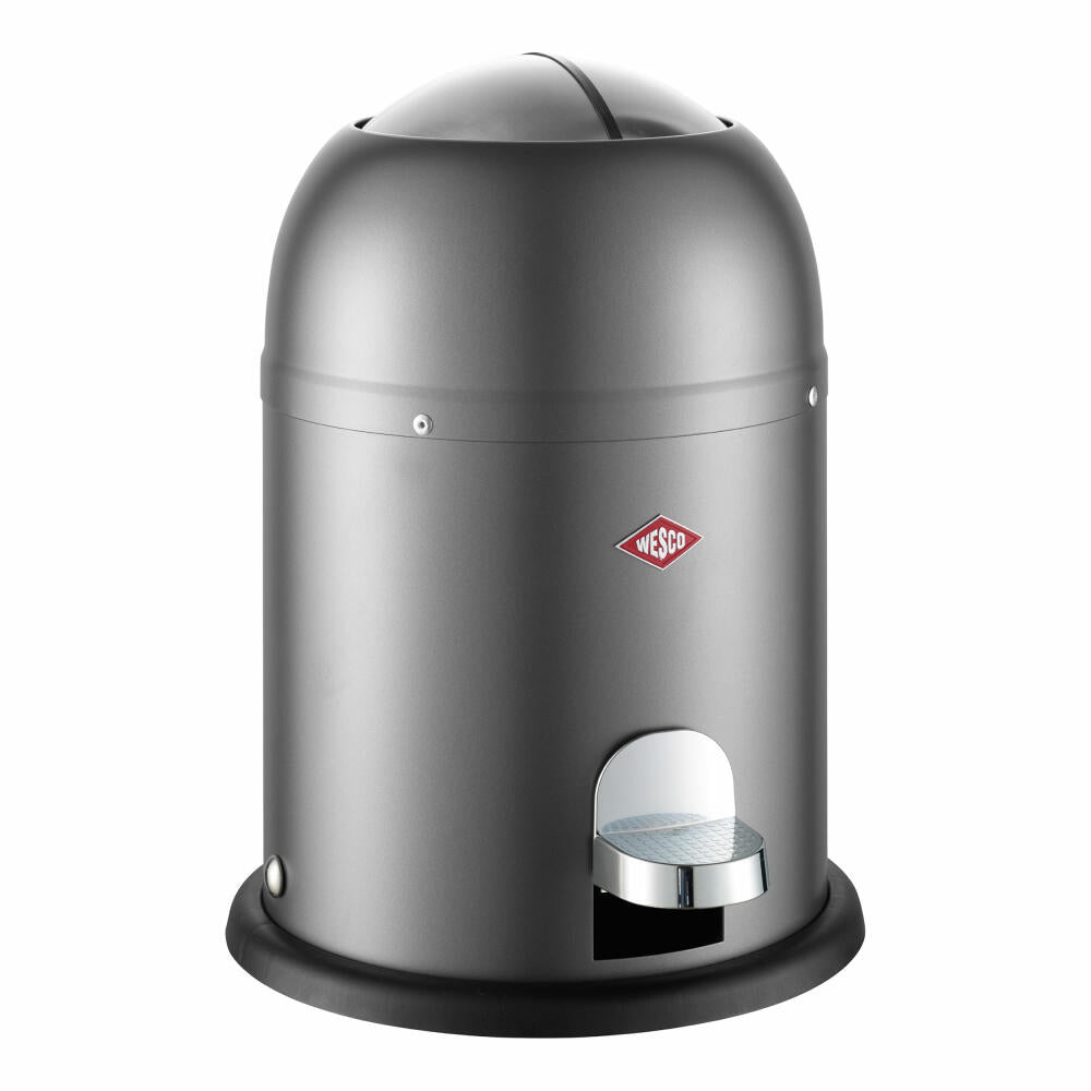 Wesco Mini Master cosmetic pedal bin, waste bin, trash can, cosmetic bin, sheet steel, graphite matt, 6 L, 180112-77