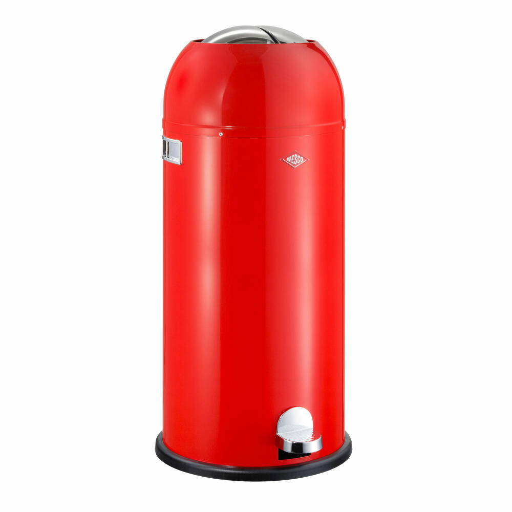 Wesco Kickmaster Maxi trash can, waste collector, pedal waste collector, sheet steel, red, 40 L, 180731-02