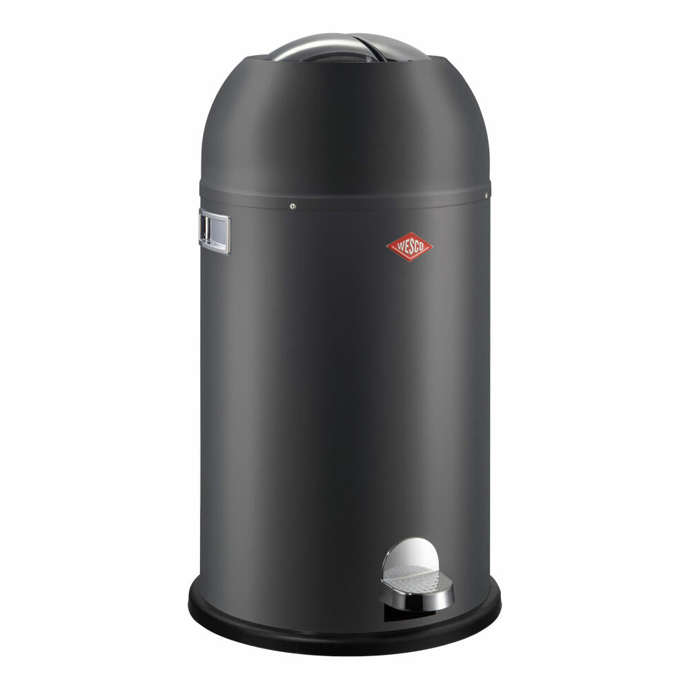 Wesco Kickmaster pedal bin, waste bin, trash can, sheet steel, graphite matt, 33 L, 184631-77