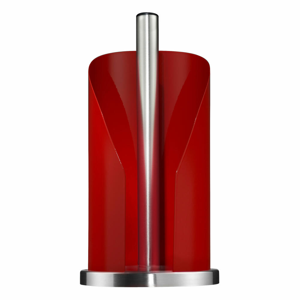 Wesco roll holder, kitchen roll holder, kitchen roll dispenser, kitchen paper holder, kitchen helper, red, sheet steel, 322104-02