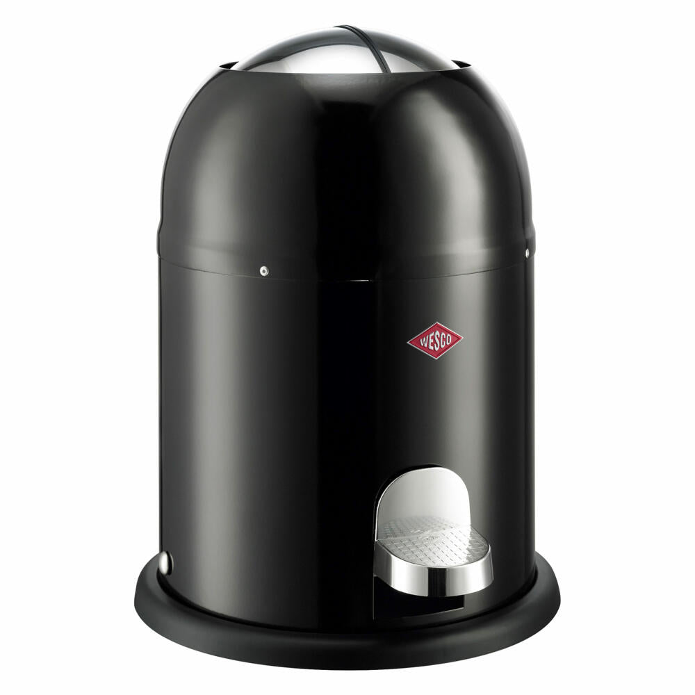 Wesco Mini Master Kosmetik-Treteimer, Abfalleimer, Mülleimer, Kosmetikeimer, Stahlblech, Schwarz, 6 L, 180112-62
