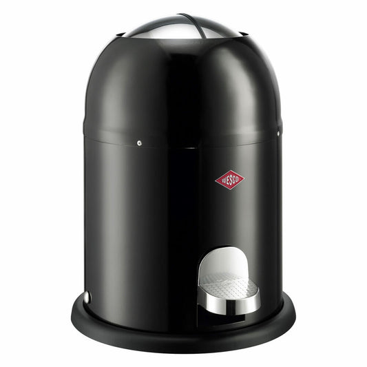 Wesco Mini Master Kosmetik-Treteimer, Abfalleimer, Mülleimer, Kosmetikeimer, Stahlblech, Schwarz, 6 L, 180112-62
