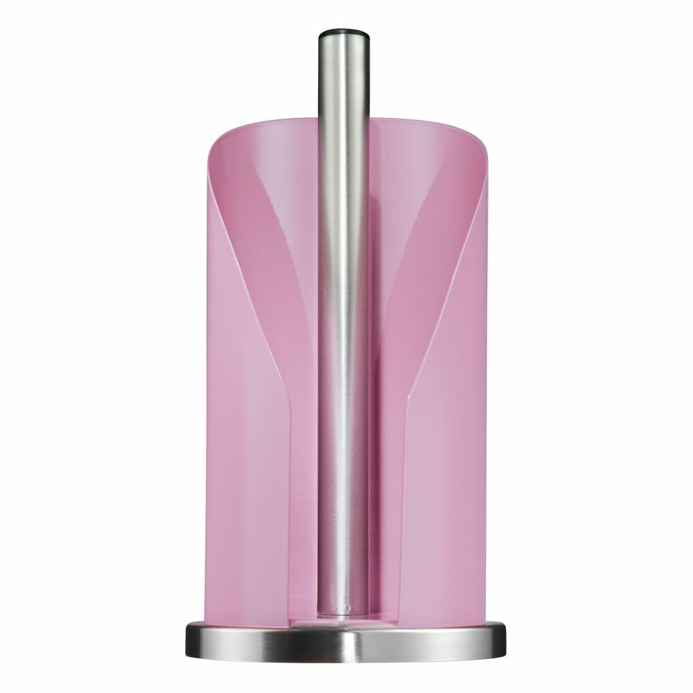 Wesco roll holder, kitchen roll holder, kitchen roll dispenser, kitchen paper holder, kitchen helper, pink, sheet steel, 322104-26