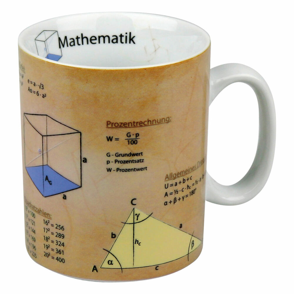 Könitz Wissensbecher Becher Mathematik, Kaffeebecher, Teetasse, Tasse, Porzellan, 460ml, 1113301063
