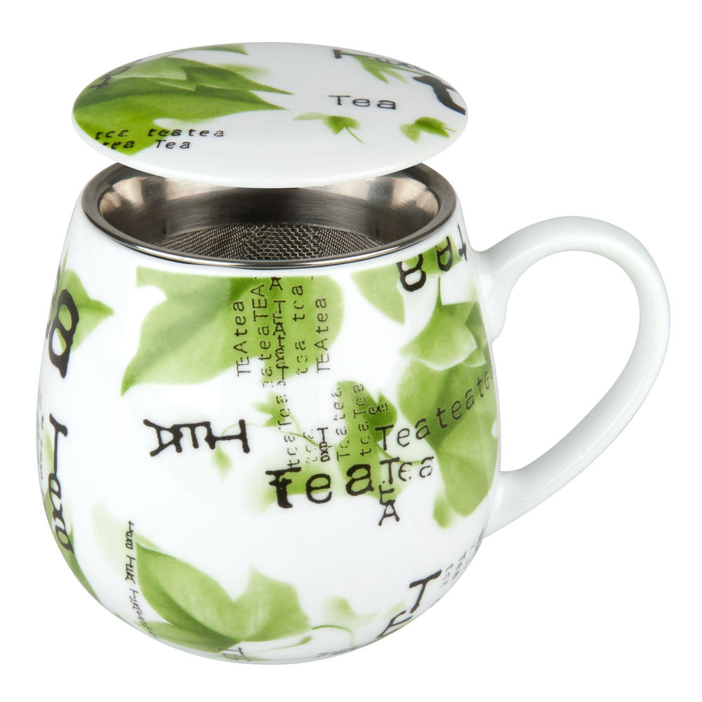 Könitz Tea Collage mug, cup, teacup, with strainer and lid, porcelain, 420 ml, 11 5 143 0872