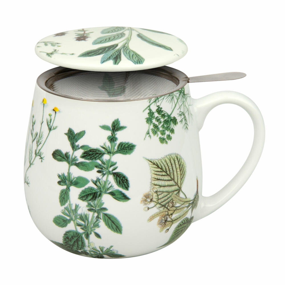 Könitz My Favourite Tea herbal mug, cup, tea cup, with strainer and lid, porcelain, 420 ml, 11 5 143 2135