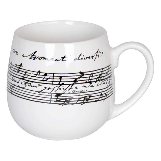 Könitz Cantata cuddly mug, coffee mug, coffee cup, coffee cup, tea cup, porcelain, white / black, 420 ml, 11 7 343 0637