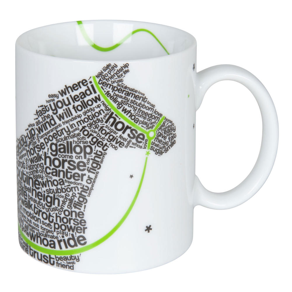 Könitz Criss Cross Animals Pferd Becher, Tasse, Kaffeetasse, Porzellan, Pferd, Mehrfarbig, 300 ml, 11 1 002 2305