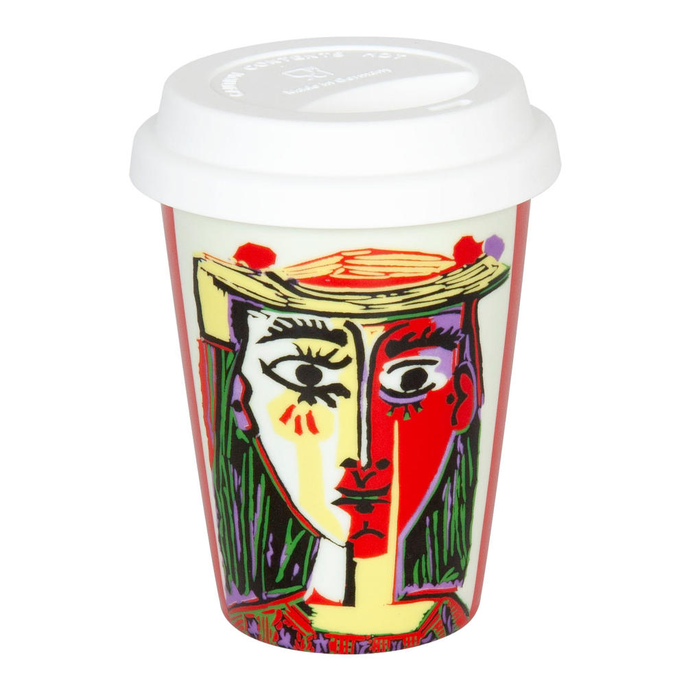 Könitz Picasso Femme Au Chapeau Coffee To Go Mug with Lid, Mug, Coffee Mug, Porcelain, 380 ml, 11 5 162 1991
