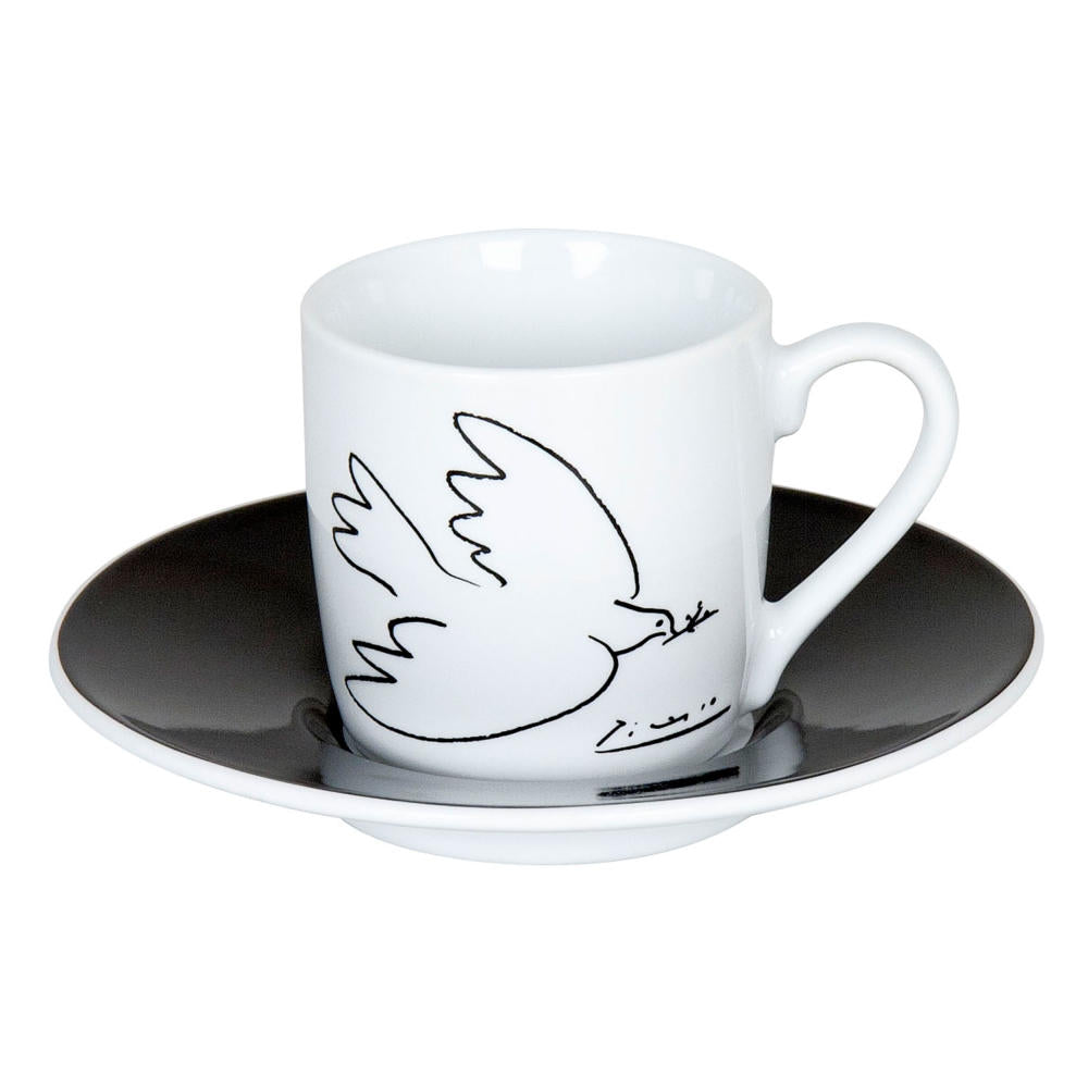Könitz Picasso La Colombe De La Paix Espresso Set, 2-piece, espresso cup, mug, saucer, porcelain, 85 ml, 11 5 053 1989
