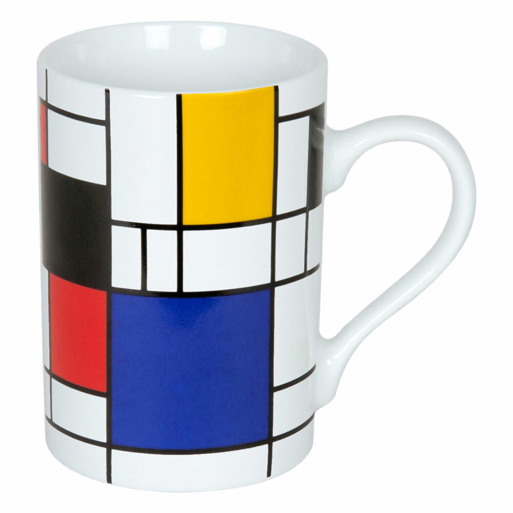 Könitz Becher Hommage to Mondrian - Small Fragments Becher, Kaffeebecher, Kaffeetasse, Kaffee Tasse, Teetasse, Porzellan, Bunt, 240 ml, 11 1 003 1907