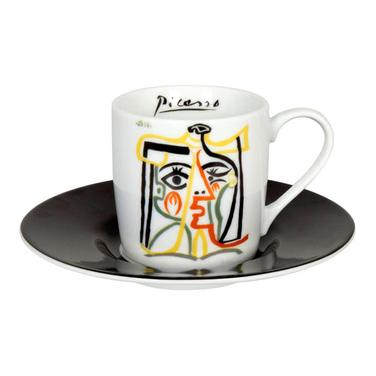 Könitz Espressotasse mit Untertasse Picasso - Jaqueline with hat, Kaffeetasse, Espressobecher, Porzellan, 85 ml, 11 5 053 2578