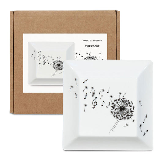 Könitz Vide Poche Ablageschale Music Dandelion, Dekoschale, Ablage, Porzellan, 13.2 x 13.2 cm, 11 5 922 1775