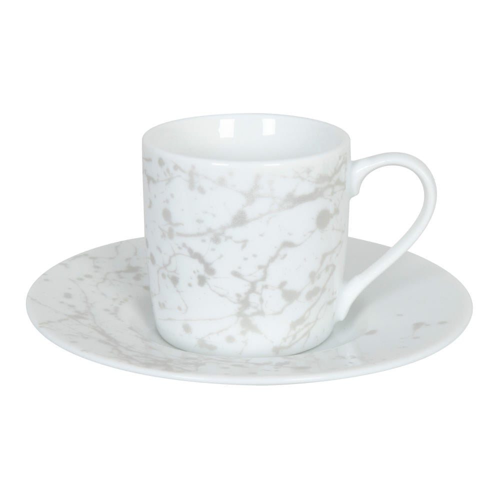 Könitz Espressotasse mit Untertasse Silver Splash, Kaffeetasse, Espressobecher, Porzellan, 85 ml, 11 5 053 2629