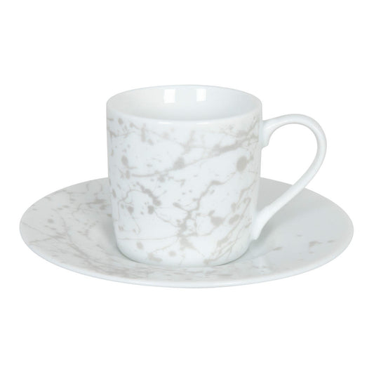 Könitz Espressotasse mit Untertasse Silver Splash, Kaffeetasse, Espressobecher, Porzellan, 85 ml, 11 5 053 2629