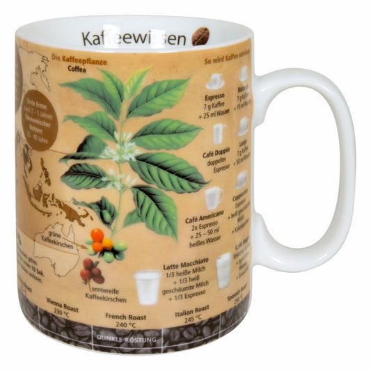 Könitz Wissensbecher Kaffeewissen, Becher, Tasse, Kaffeebecher, Porzellan, Bunt, 490 ml, 11 1 330 2637