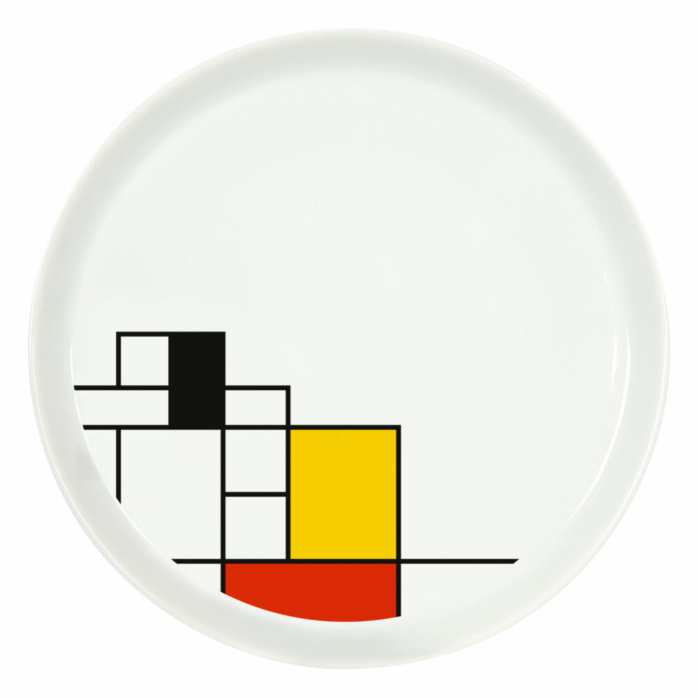 Könitz Plate Coup Hommage to Mondrian, Dinner Plate, Dinner Plate, Porcelain, Colorful, 20 cm, 11 4 20A 2711