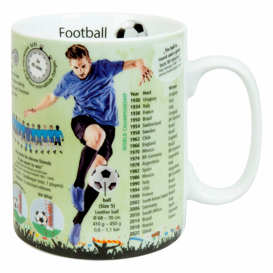 Könitz Wissensbecher Football, Becher, Tasse, Kaffeebecher, Porzellan, Bunt, 490 ml, 11 1 330 2730