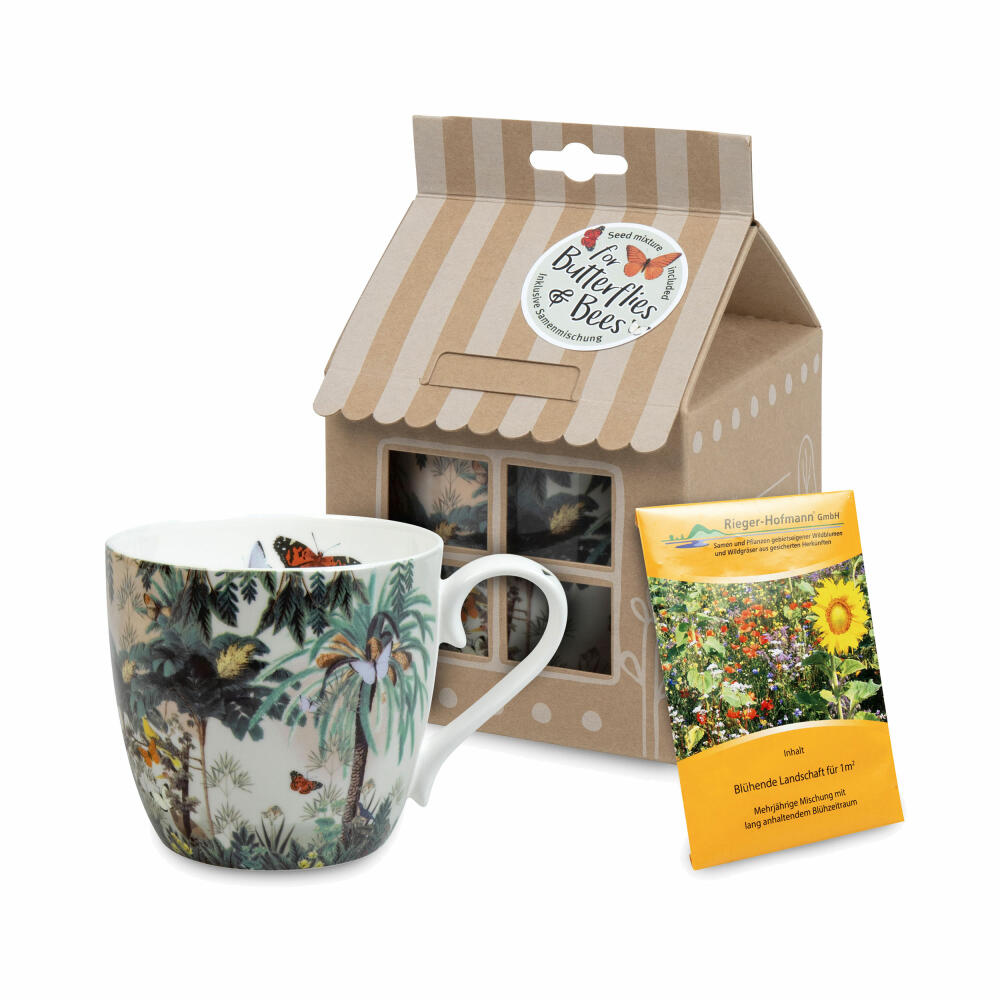 Könitz Mug Jungle heritage - Binny Talib, cup with flower seeds, bone china, 425 ml, 11 5 057 2741