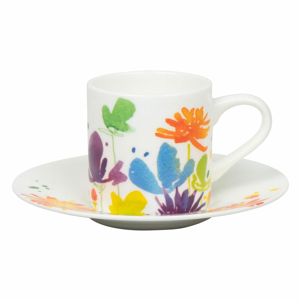 Könitz Espressotasse Victoria Lowe - Full Bloom mit Untertasse, Becher, Bone China, Bunt, 95 ml, 11 5 304 2369