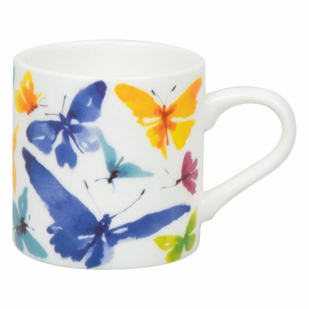 Könitz Espresso Cup Victoria Lowe - Butterfly with Saucer, Mug, Bone China, Colorful, 95 ml, 11 5 304 2705