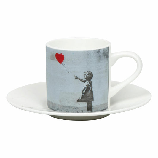 Könitz Espressotasse Girl with Balloon - Banksy mit Untertasse, Becher, Bone China, Bunt, 95 ml, 11 5 304 2721