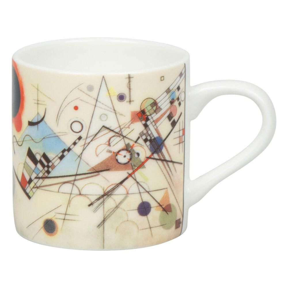 Könitz Espresso Cup Composition 8 - Wassily Kandinsky with Saucer, Mug, Bone China, Colorful, 95 ml, 11 5 304 2717