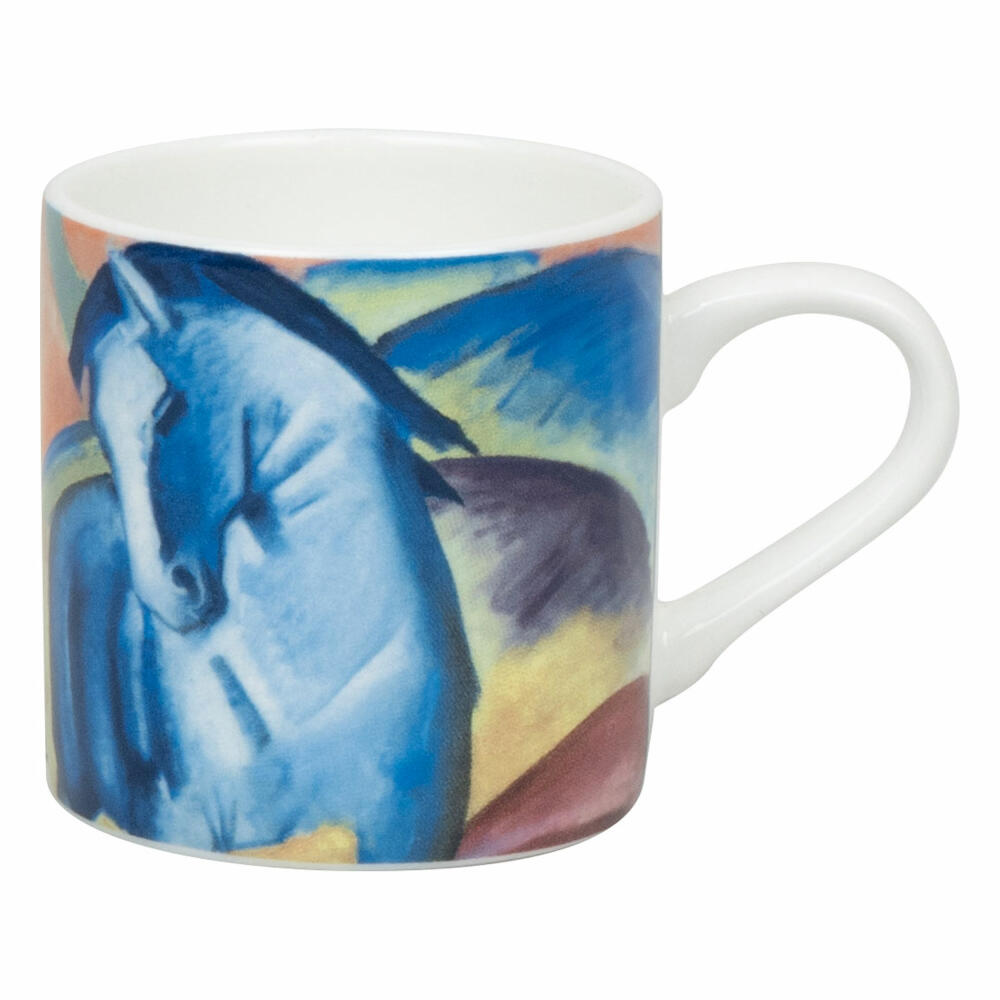 Könitz Espresso Cup Blue Horse I - Franz Marc with Saucer, Mug, Bone China, Colorful, 95 ml, 11 5 304 2718