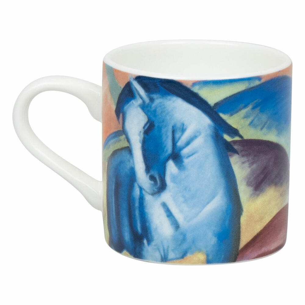 Könitz Espresso Cup Blue Horse I - Franz Marc with Saucer, Mug, Bone China, Colorful, 95 ml, 11 5 304 2718