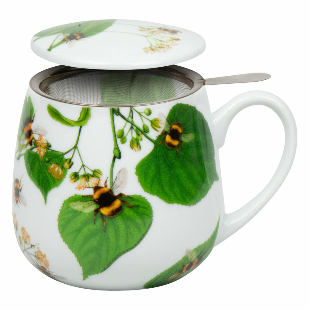 Könitz Mug Bumblebees on Leaf with strainer and lid, cup, porcelain, colored, 400 ml, 11 5 143 2768