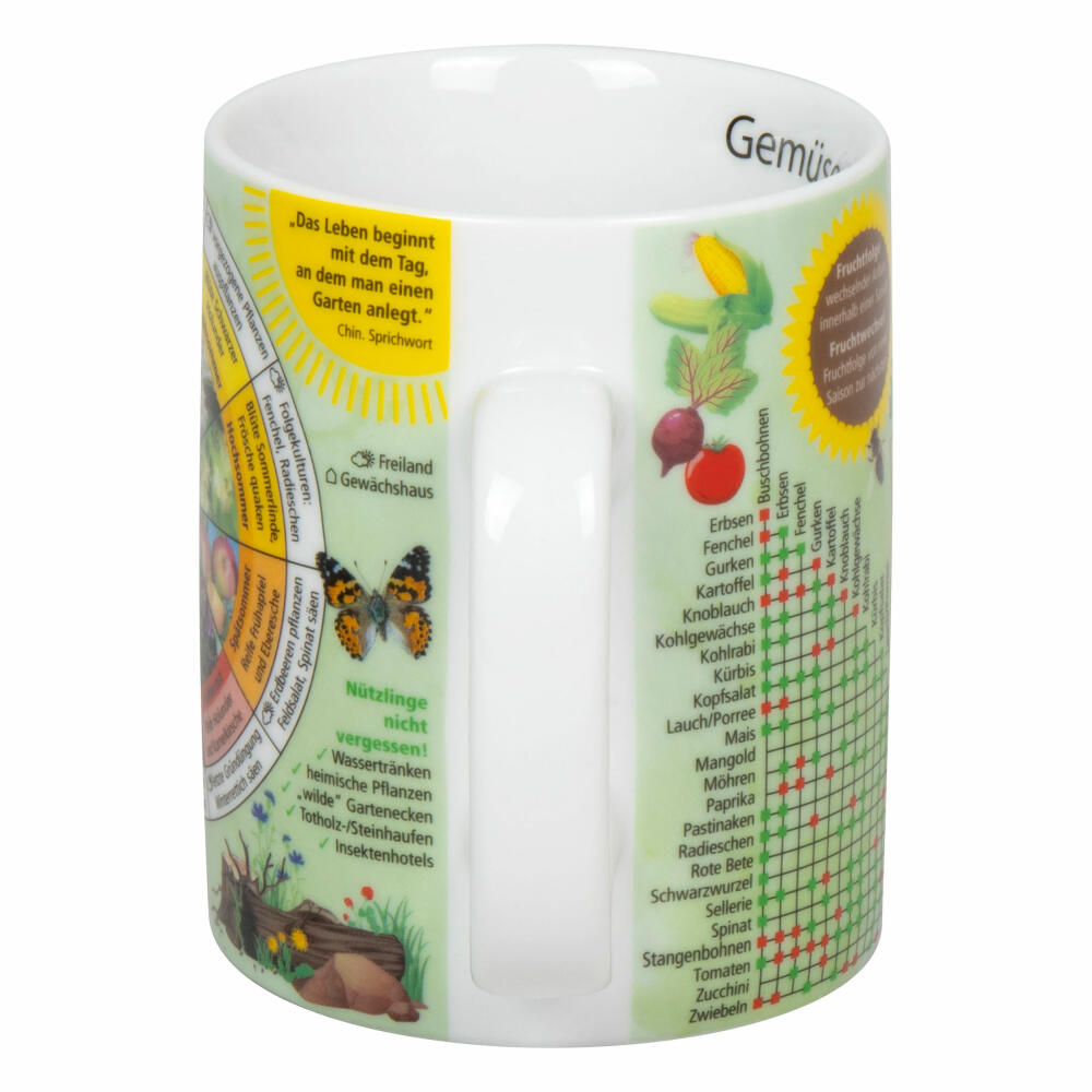 Könitz Mug Knowledge Mug Vegetable Garden with Seed Bag in Gift Box, Cup, Porcelain, Colorful, 460 ml, 11 5 000 2795
