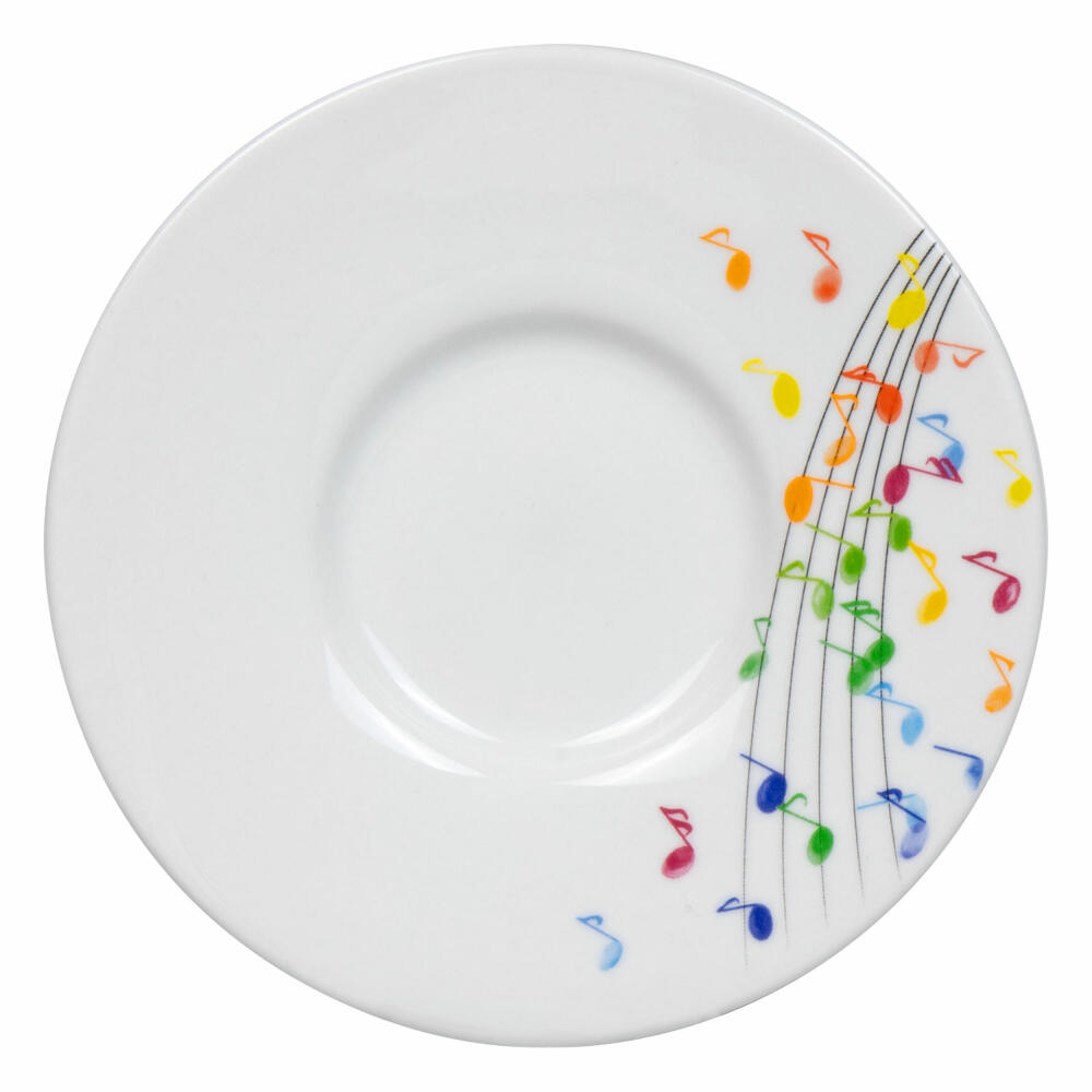 Könitz Espresso Cup Flying Notes with Saucer, Mug, Porcelain, Colorful, 85 ml, 11 5 053 2300
