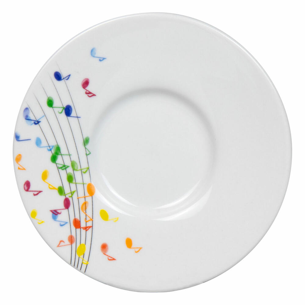 Könitz Espresso Cup Flying Notes with Saucer, Mug, Porcelain, Colorful, 85 ml, 11 5 053 2300