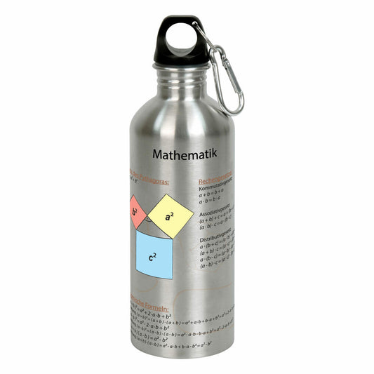 Könitz Trinkflasche Cool Bottle - Mathematik, Flasche, Edelstahl, Silberfarben, 600 ml, 11 9 244 1063