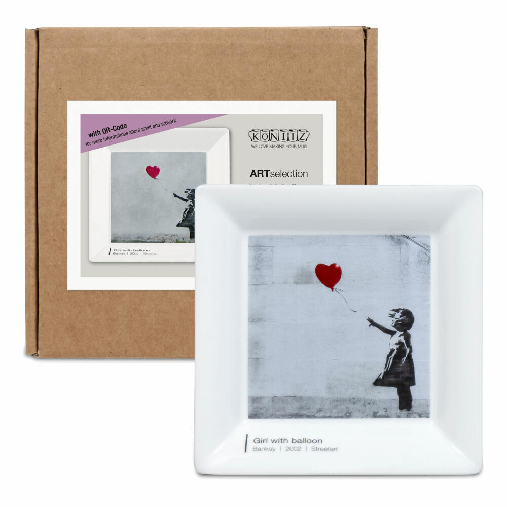 Könitz Vide Poche Girl with Balloon - Banksy in a gift box, bowl, porcelain, colored, 13 x 13 cm, 11 5 922 2721
