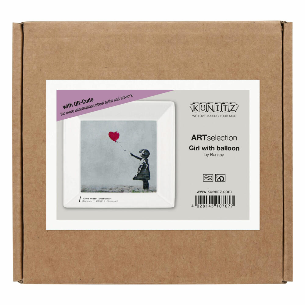 Könitz Vide Poche Girl with Balloon - Banksy in a gift box, bowl, porcelain, colored, 13 x 13 cm, 11 5 922 2721