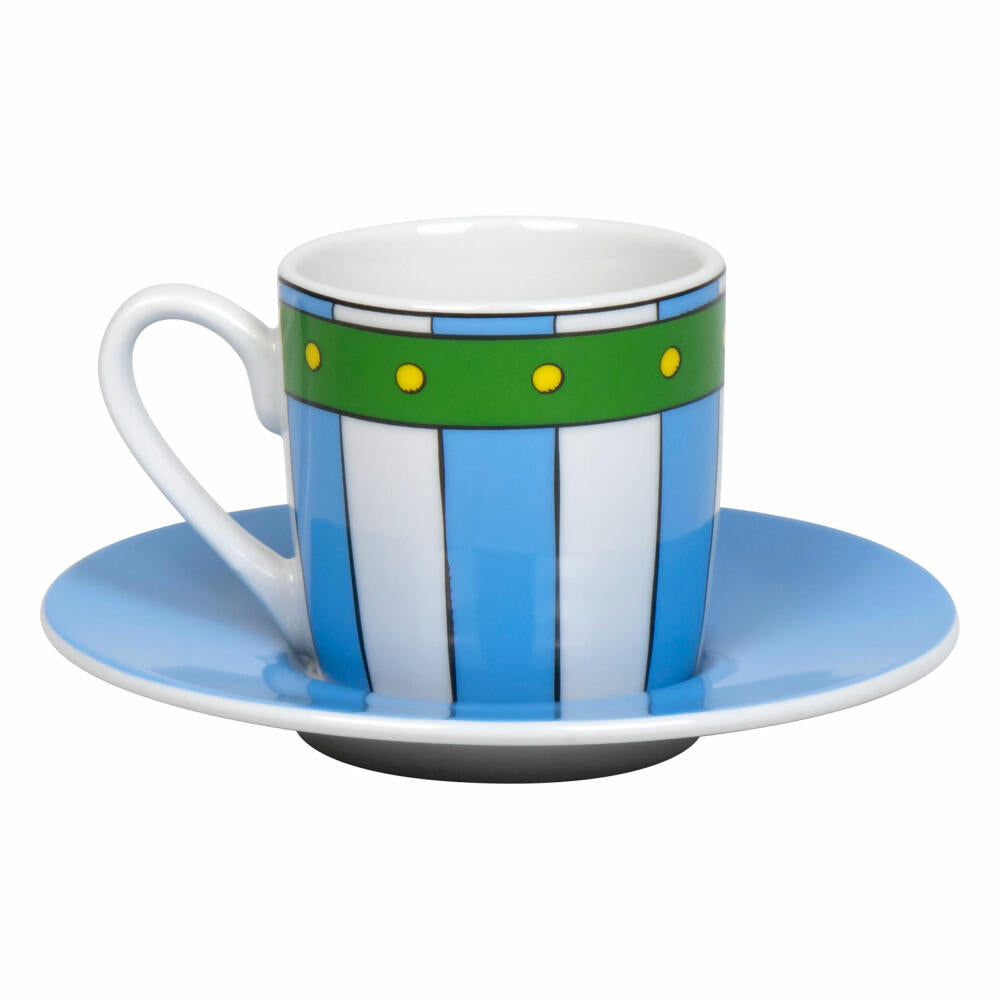 Könitz espresso cup Asterix - Obelix Pants with saucer, mug, porcelain, colored, 85 ml, 11 5 053 2053