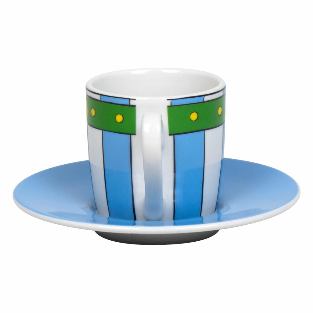 Könitz espresso cup Asterix - Obelix Pants with saucer, mug, porcelain, colored, 85 ml, 11 5 053 2053
