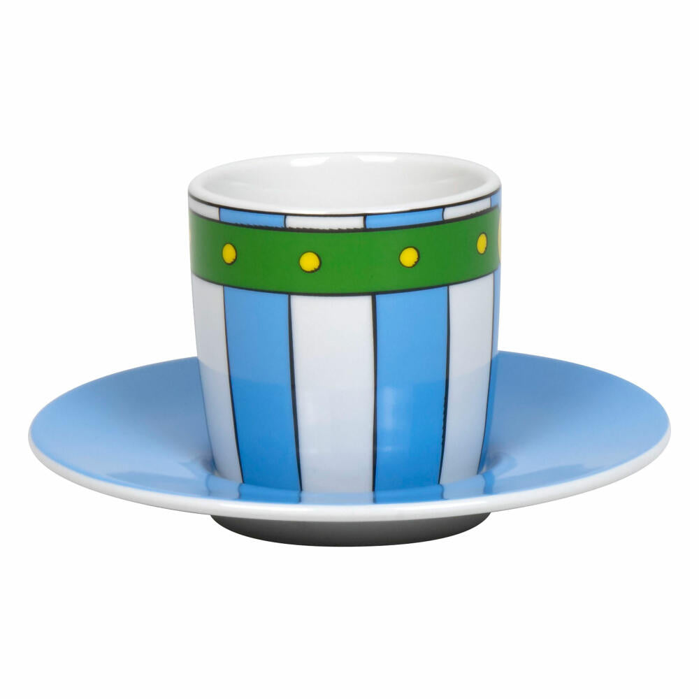 Könitz espresso cup Asterix - Obelix Pants with saucer, mug, porcelain, colored, 85 ml, 11 5 053 2053