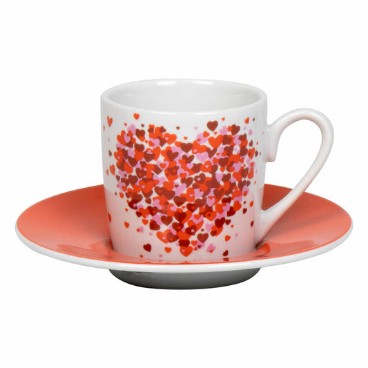 Könitz Espressotasse Love Explodes mit Untertasse, Becher, Porzellan, Rot, 85 ml, 11 5 053 2833