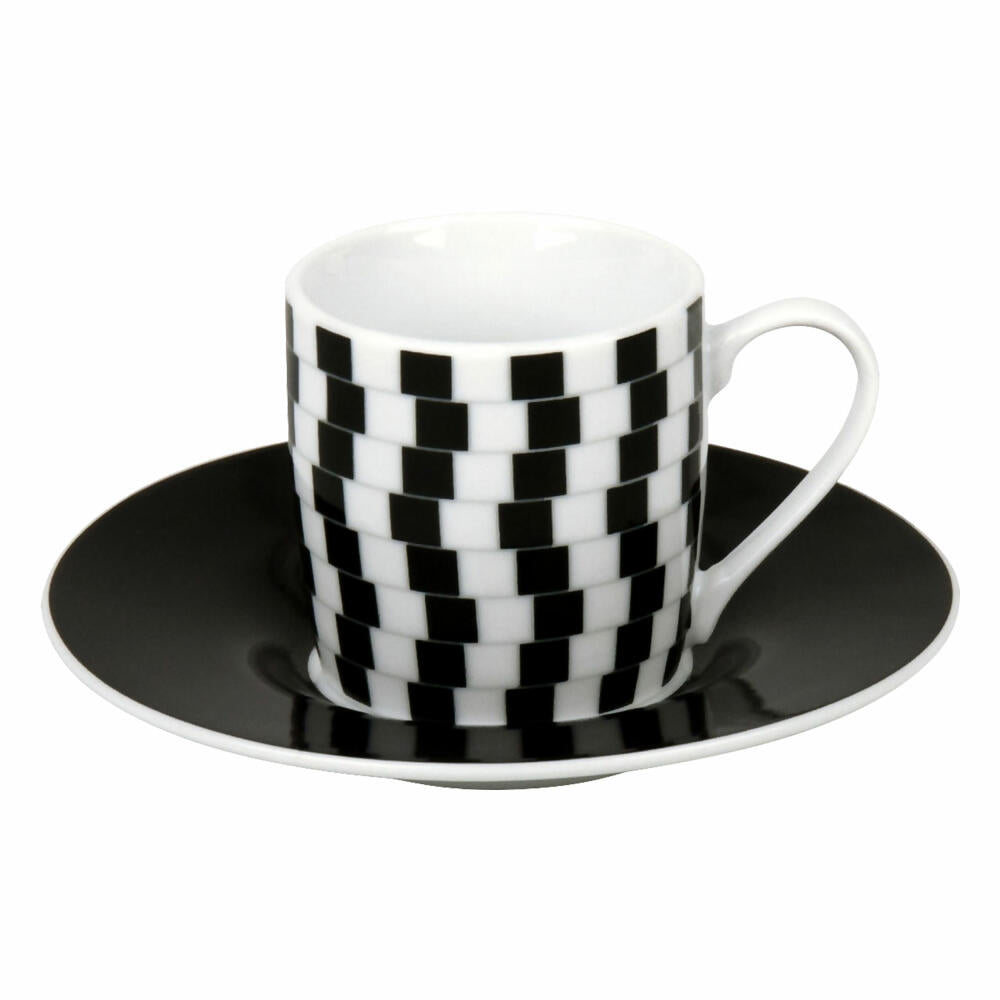 Könitz Espresso Cups Set of 4 Optical Illusions, Mug, Porcelain, Black, White, 85 ml, 11 5 053 2808