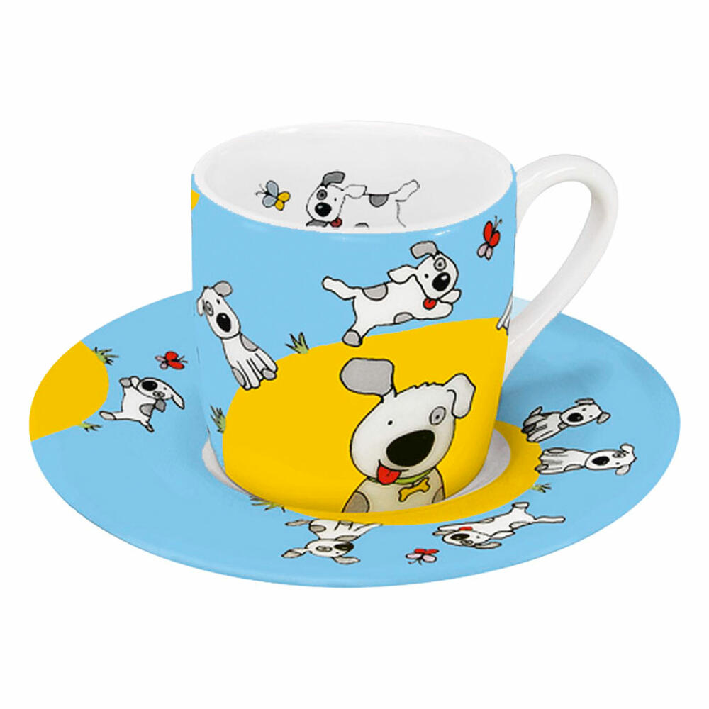 Könitz Espresso Cups Set of 4 Globetrotter, Mug, Porcelain, Colorful, 85 ml, 11 5 053 2807