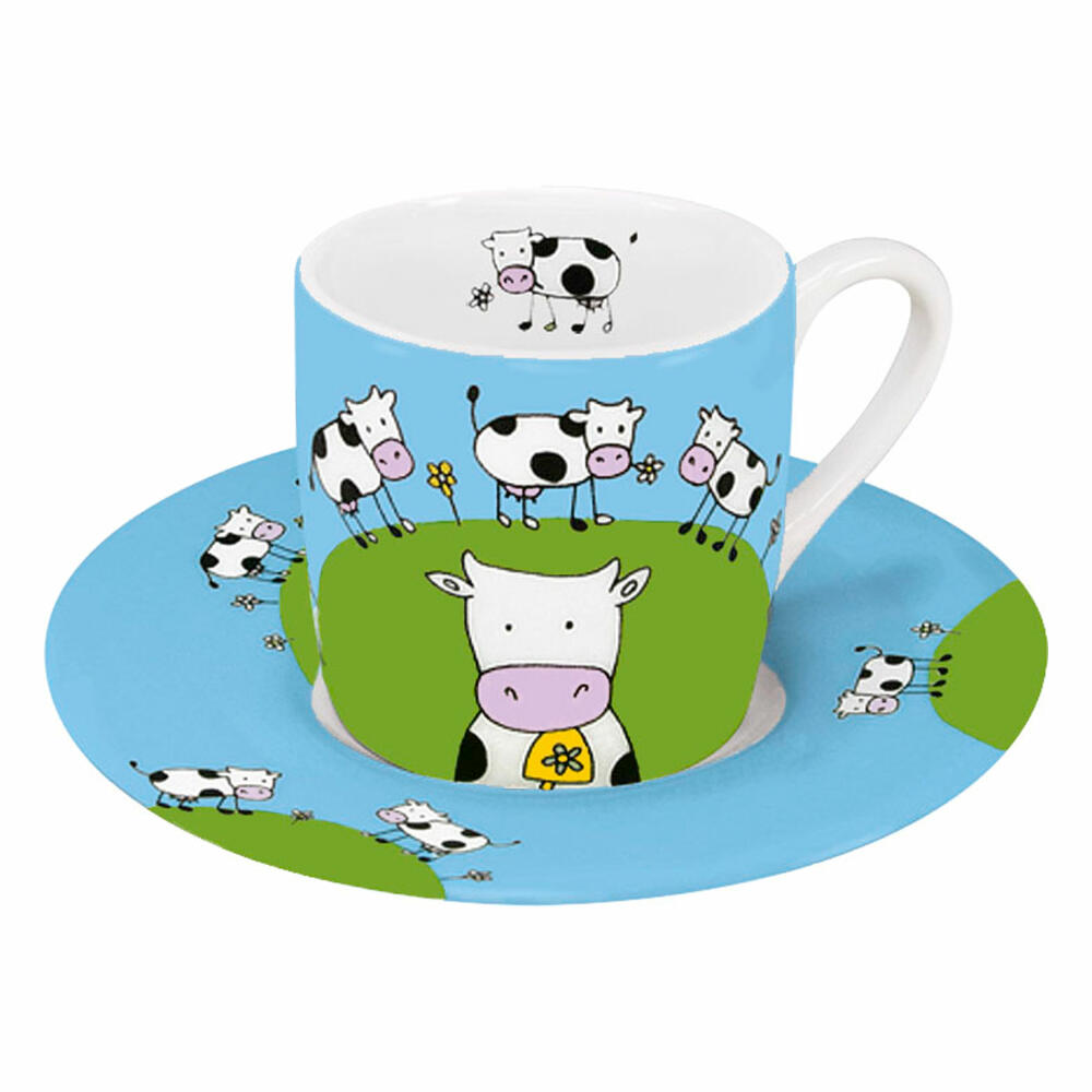 Könitz Espresso Cups Set of 4 Globetrotter, Mug, Porcelain, Colorful, 85 ml, 11 5 053 2807