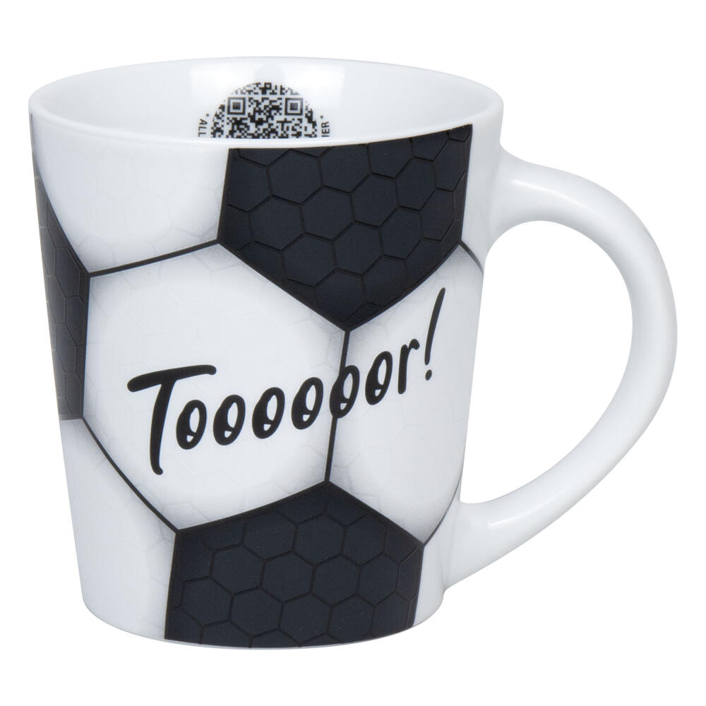Könitz Mug Football - Tooooor!, Cup, Coffee Cup, Porcelain, Black, 380 ml, 1111342837