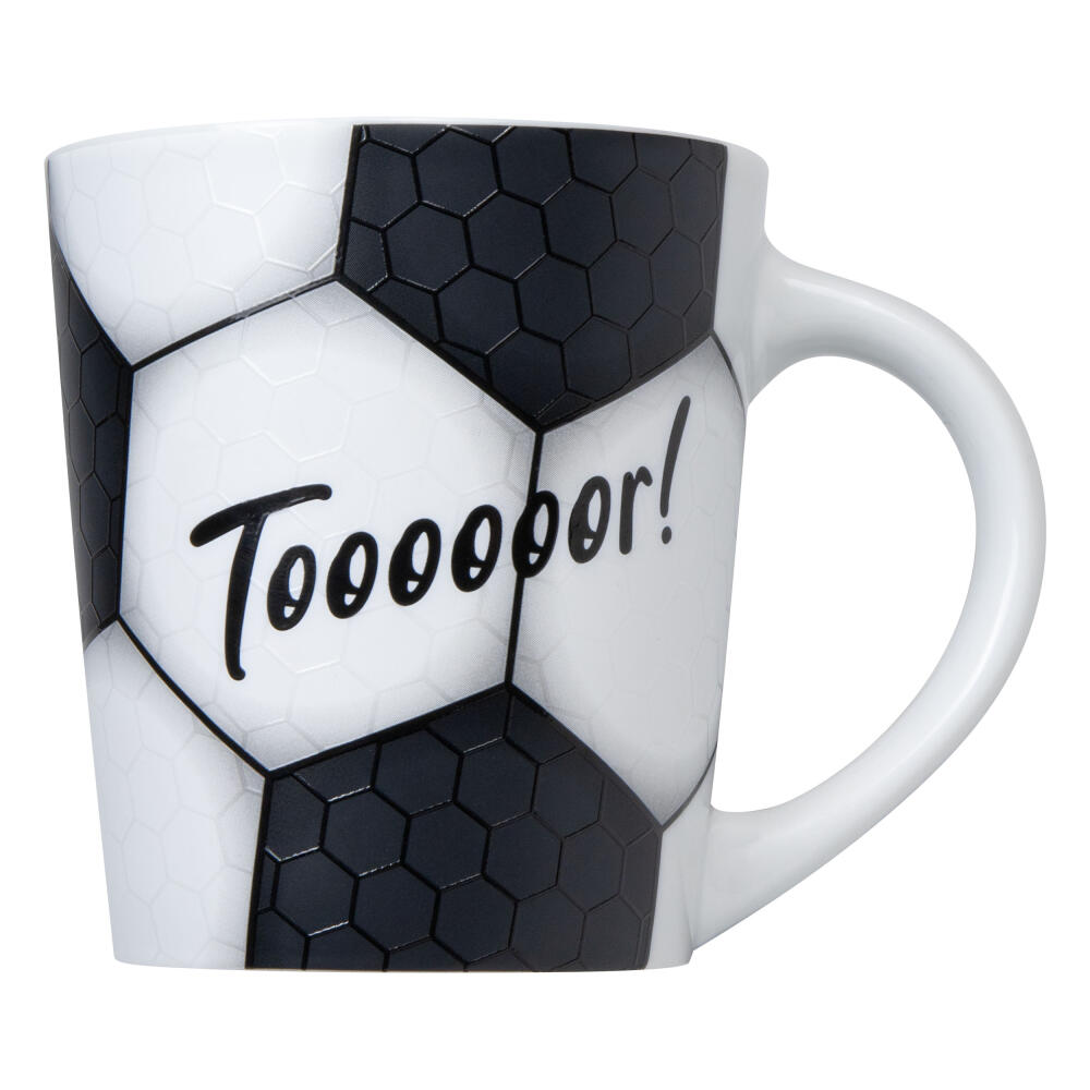 Könitz Mug Football - Tooooor!, Cup, Coffee Cup, Porcelain, Black, 380 ml, 1111342837